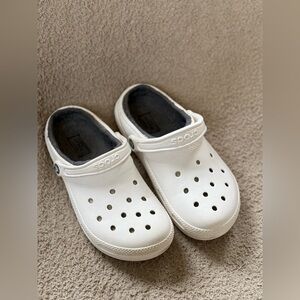 Crocs Classic Lined Clog - White/Grey - Women’s 9 / Men’s 7